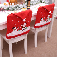 6-10x Christmas Santa Hat Chair Covers Table Cloth Dinner Home Décor Ornaments, Table Runner (34x176 cm)