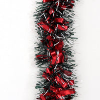5x 2.5m Christmas Tinsel Xmas Garland Sparkly Snowflake Party Natural Home Décor, Bows (Black Red)