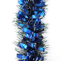 5x 2.5m Christmas Tinsel Xmas Garland Sparkly Snowflake Party Natural Home Décor, Bows (Black Blue)