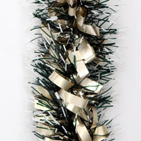 5x 2.5m Christmas Tinsel Xmas Garland Sparkly Snowflake Party Natural Home Décor, Bows (Black Gold)