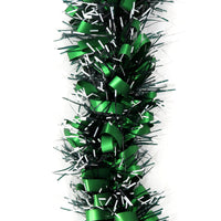 5x 2.5m Christmas Tinsel Xmas Garland Sparkly Snowflake Party Natural Home Décor, Bows (Black Green)