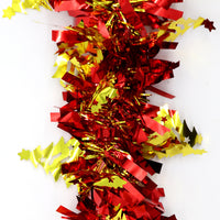 5x 2.5m Christmas Tinsel Xmas Garland Sparkly Snowflake Party Natural Home Décor, Trees (Gold Red)