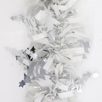 5x 2.5m Christmas Tinsel Xmas Garland Sparkly Snowflake Party Natural Home Décor, Trees (Silver)