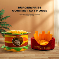 Washable Hamburger Pet Cat Dogs Bed