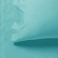 1000TC Double Size Bed Soft Flat & Fitted Sheet Set Aqua