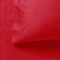 1000TC Ultra Soft Fitted Sheet & 2 Pillowcases Set - King Size Bed - Red