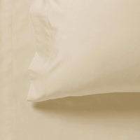 1000TC Ultra Soft Fitted Sheet & 2 Pillowcases Set - King Size Bed - Beige