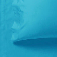 1000TC Ultra Soft Fitted Sheet & 2 Pillowcases Set - King Size Bed - Light Blue
