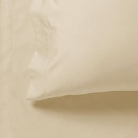 1000TC Ultra Soft King Size Bed Yellow Cream Flat & Fitted Sheet Set