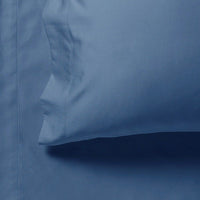 1000TC Queen Size Bed Soft Flat & Fitted Sheet Set Greyish Blue