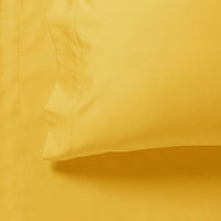1000TC Ultra Soft Queen Size Bed Yellow Flat & Fitted Sheet Set