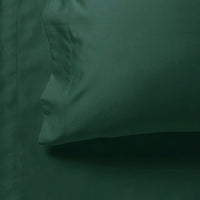 1000TC Ultra Soft Fitted Sheet & Pillowcase Set - Single Size Bed - Dark Green