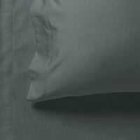 1000TC Ultra Soft Single Size Bed Charcoal Flat & Fitted Sheet Set