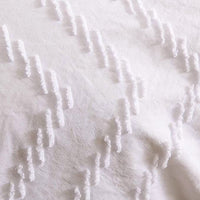 Tufted Boho Wave Jacquard King Size White Duvet Doona Quilt Cover Set