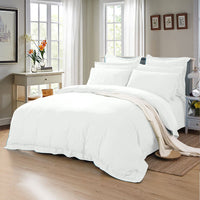 1000TC Tailored King Size White Duvet Doona Quilt Cover Set