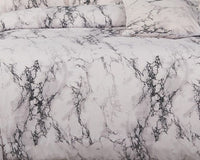 White Marble King Size Duvet Doona Quilt Cover Set