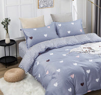 Love Heart Queen Size Quilt/Doona/Duvet Cover Set