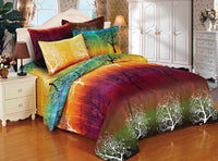 Rainbow Tree Super King Size Bed Quilt/Doona/Duvet Cover Set
