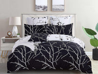 Tree Reversible Super King Size White Duvet Doona Quilt Cover Set