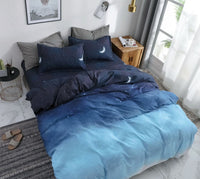 Night Blue Super King Size Duvet Doona Quilt Cover Set