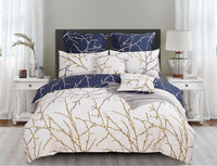 Tree Reversible Super King Size Bed Quilt/Doona/Duvet Cover Set Beige