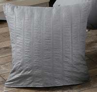1000TC Premium Ultra Soft Seersucker Cushion Covers - 2 Pack - Grey