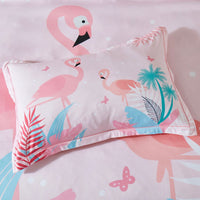 Flamingo Kids Quilt Cover Set - King Single Size