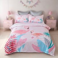 Flamingo Kids Quilt Cover Set - Single Size