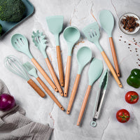 12pcs Silicone Utensils Set Mint