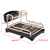 Aluminium Dish Storage Drainer Rose Gold