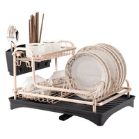 Aluminium Dish Storage Drainer Rose Gold