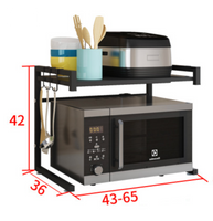 Adjustable Microwave Oven Storage Shelf White