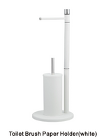 Toilet Brush & Paper Roll Holder Set White