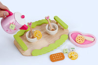 Kids Wooden Kitchen Tea Set Pretend Play