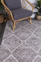 Amritsar Glenfalls Grey Tribal Rug 160X230