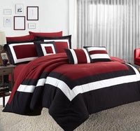 10 piece comforter and sheets set queen red