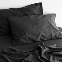 luxurious linen cotton sheet set 1 mega king charcoal