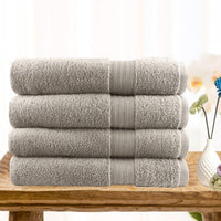 4 piece ultra light cotton bath towels in beige