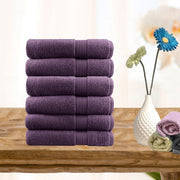 6 piece ultra light cotton face washers in aubergine