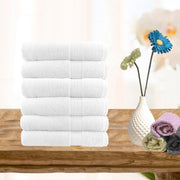 6 piece ultra light cotton face washers in white