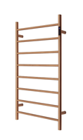 Premium Brushed Rose Gold Heated Towel Rack with LED control- 8 Bars, Round Design, AU Standard, 1000x620mm Wide