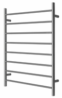 Premium Brushed Nickel Heated Towel Rack - 8 Bars, Round Design, AU Standard, 1000x850mm Wide