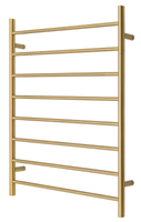 Premium Brushed Gold Heated Towel Rack - 8 Bars, Round Design, AU Standard, 1000x850mm Wide