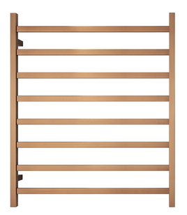 Premium Brushed Rose Gold Heated Towel Rack - 8 Bars, Square Design, AU Standard, 1000x850mm Wide