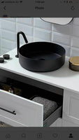 Matte Black matte white matte Pink Green Gold Copper Round 360 mm Dia top counter basin porcelain sink