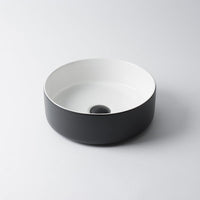 Matte Black matte white matte Pink Green Gold Copper Round 360 mm Dia top counter basin porcelain sink