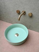 Matte Black matte white matte Pink Green Gold Copper Round 360 mm Dia top counter basin porcelain sink