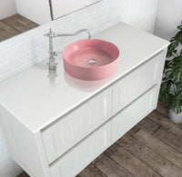 Matte Black matte white matte Pink Green Gold Copper Round 360 mm Dia top counter basin porcelain sink