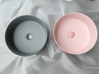 Matte Black matte white matte Pink Green Gold Copper Round 360 mm Dia top counter basin porcelain sink