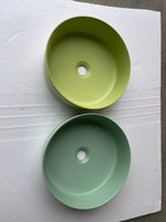 Matte Black matte white matte Pink Green Gold Copper Round 360 mm Dia top counter basin porcelain sink